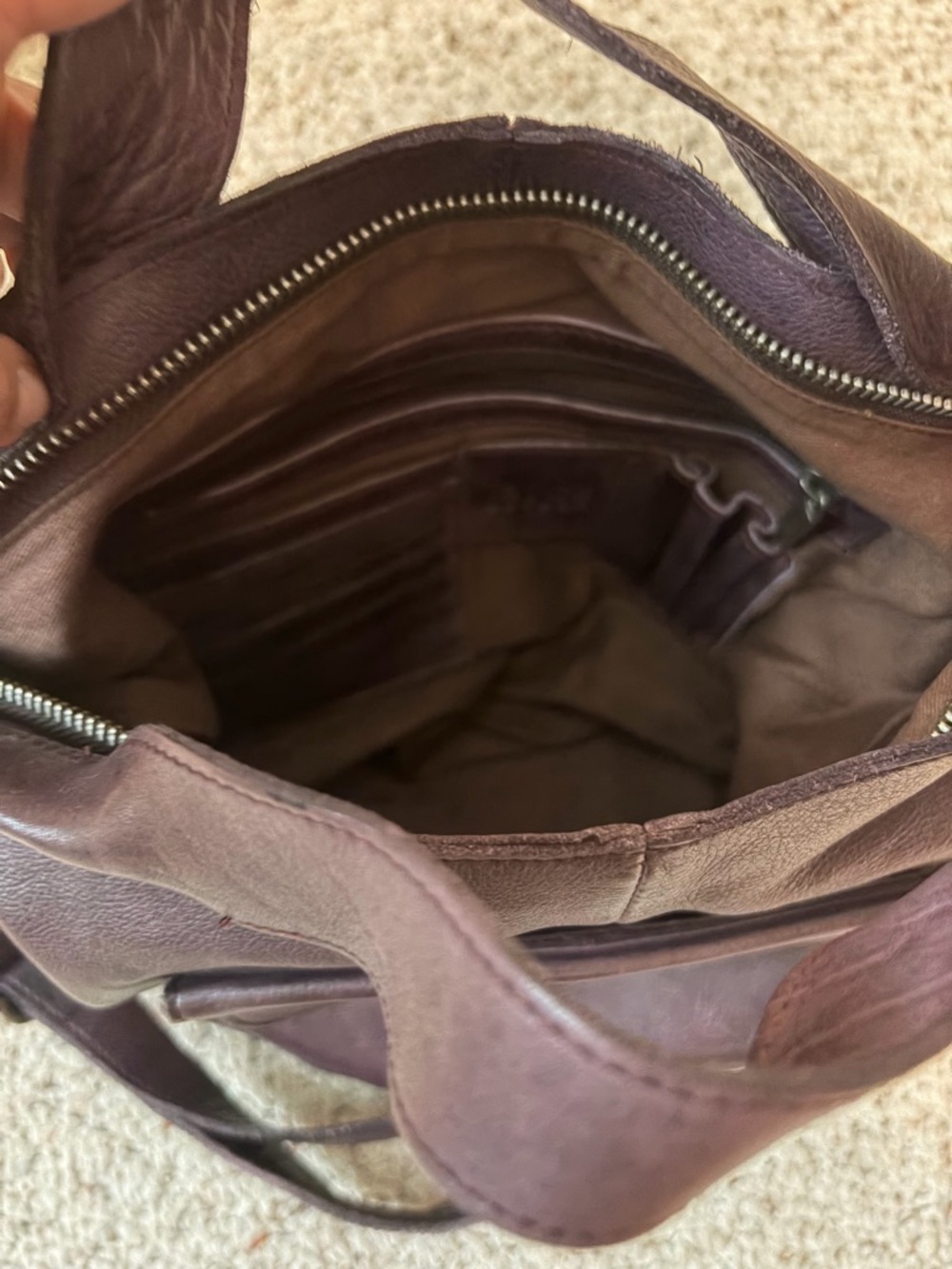 Latico Leather Crossbody Tote in Eggplant - Picture 4 of 4